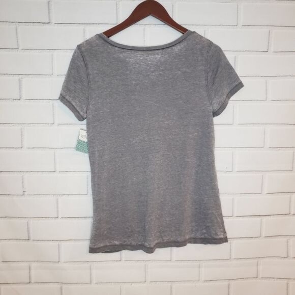 NWT Susina Gray Ruched Burnout‎ T-Shirt Size Small - Picture 3 of 8